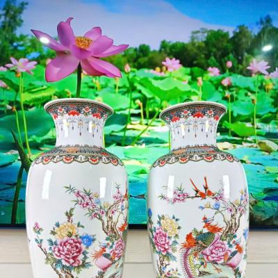CẶP BÌNH ĐĂNG ĐỐI HỌA TIẾT PHƯỢNG HOÀNG - MẤU ĐƠN